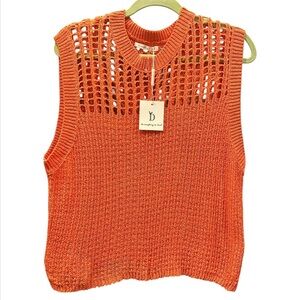 Do Everything in Love Orange Ribbed Cropped  Crocheted Tank Top. 🍊